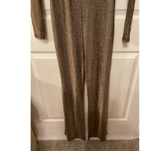 Revolve Superdown Metallic Nissa Open Back Flare Leg Jumpsuit, M - Picture 6 of 9